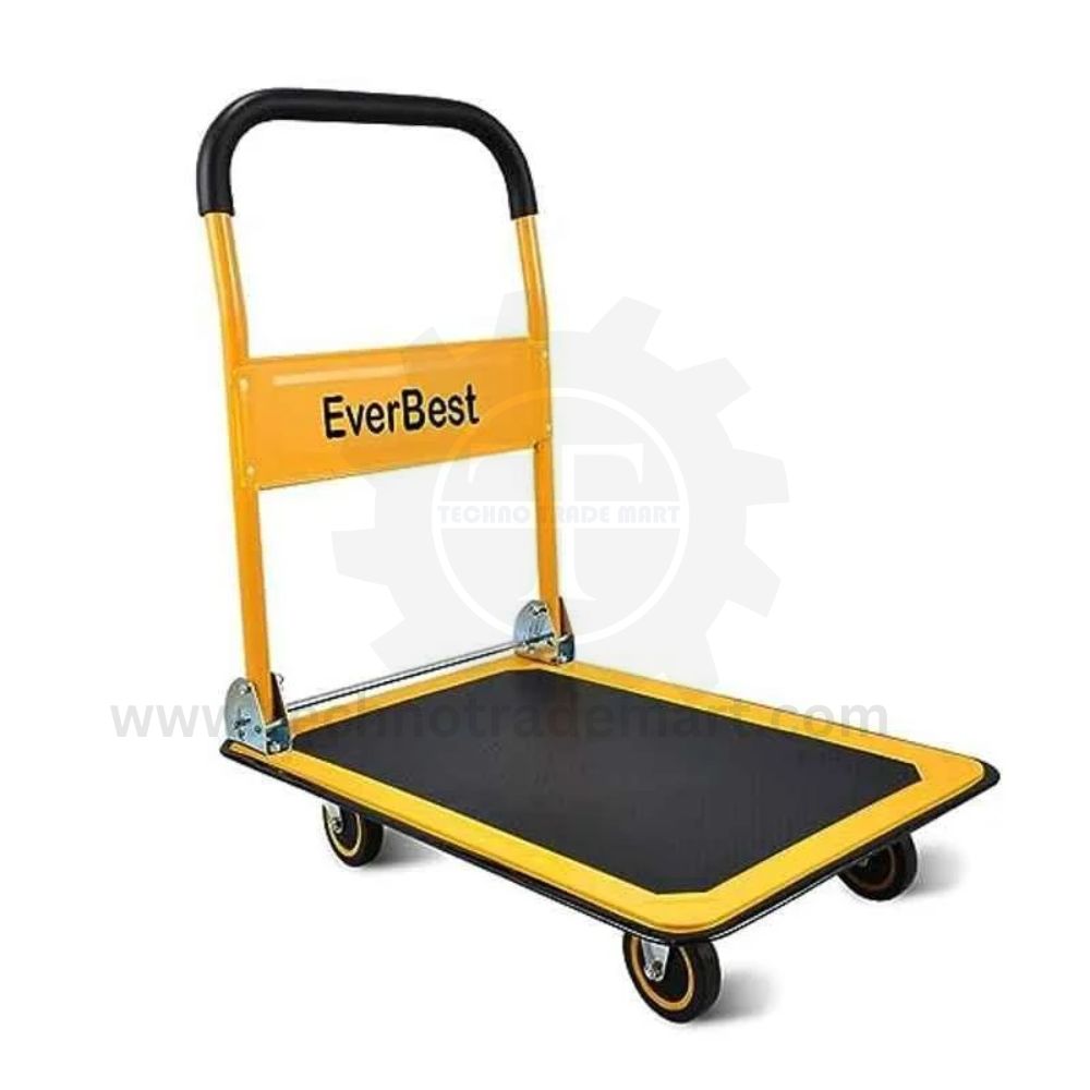 Everbest 150kg Metal Yellow Portable Folding Hand Platform Trolley